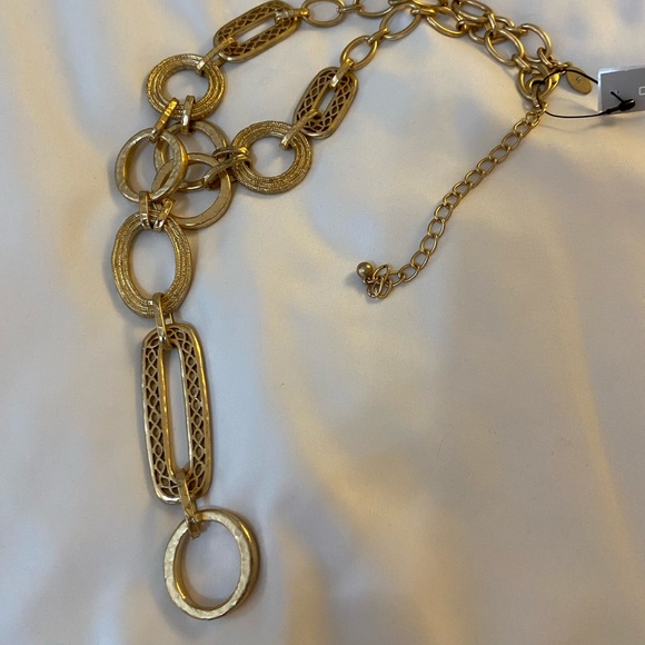 NWT Chico’s Long Matte Gold Heavyweight Necklace - Picture 4 of 9